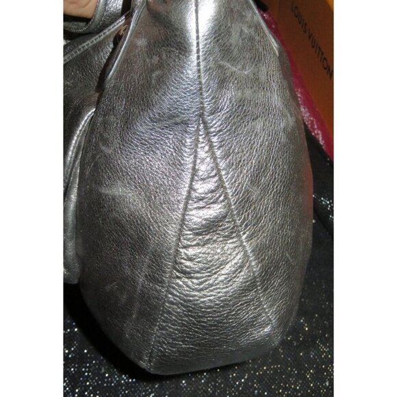 COACH 2011 Kristin Metallic Pewter Leather Front Flap Satchel Hobo Handbag 16814 - Picture 3 of 14
